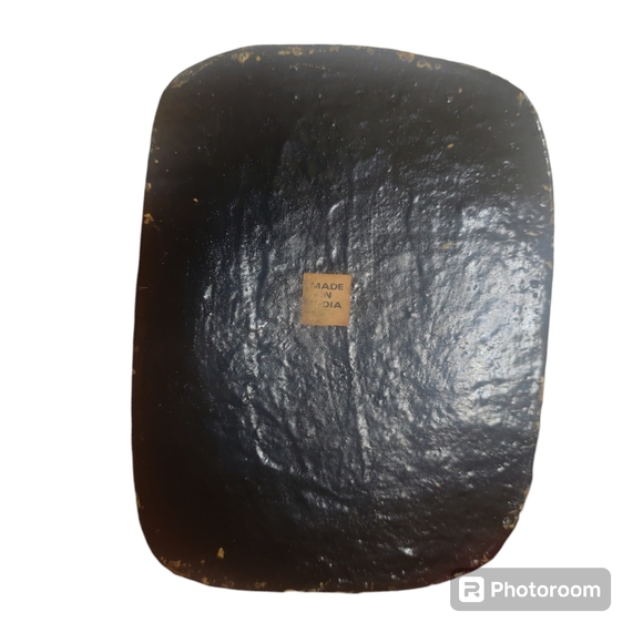 Vintage Intricately Handpainted And Lacquered Paper Mache Trinket Box - Picture 5 of 6